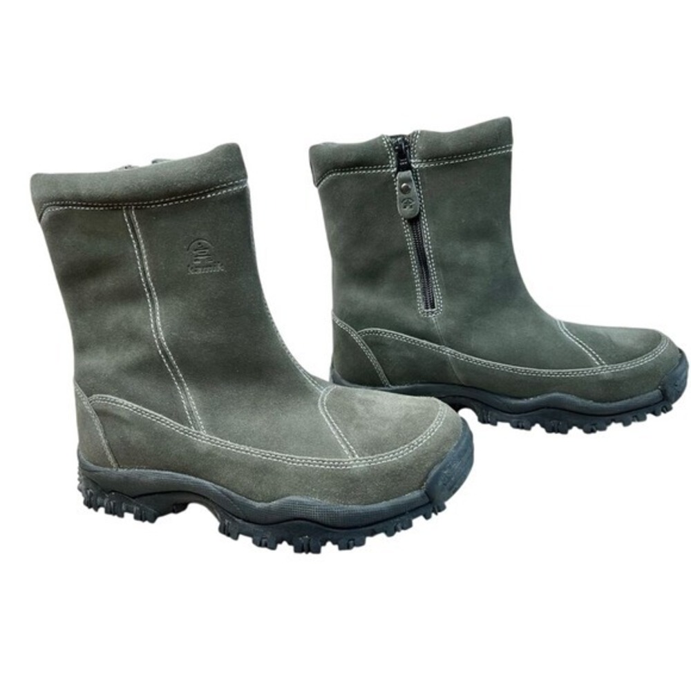 Kamik Soulful Grey Suede Mid Winter Boot 7 Snow Outdoor Fur Lined